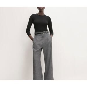 Everlane 'The Rewool' Grey Wool Way-High Drape Pant Size 0